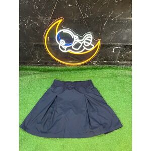 French toast Womens Navy Blue Pleated A-Line Skirt Bow Detail Classic‎ Style